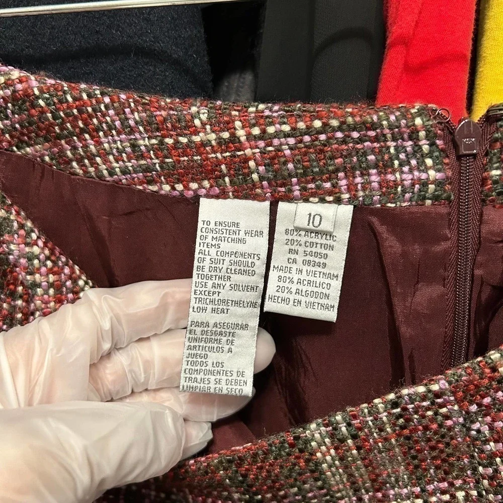 Unbranded Red Tweed Preppy Academia Skirt Size 10 - 